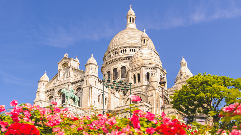 Sacre Coeur Cathedral In Montmartre, Paris, France